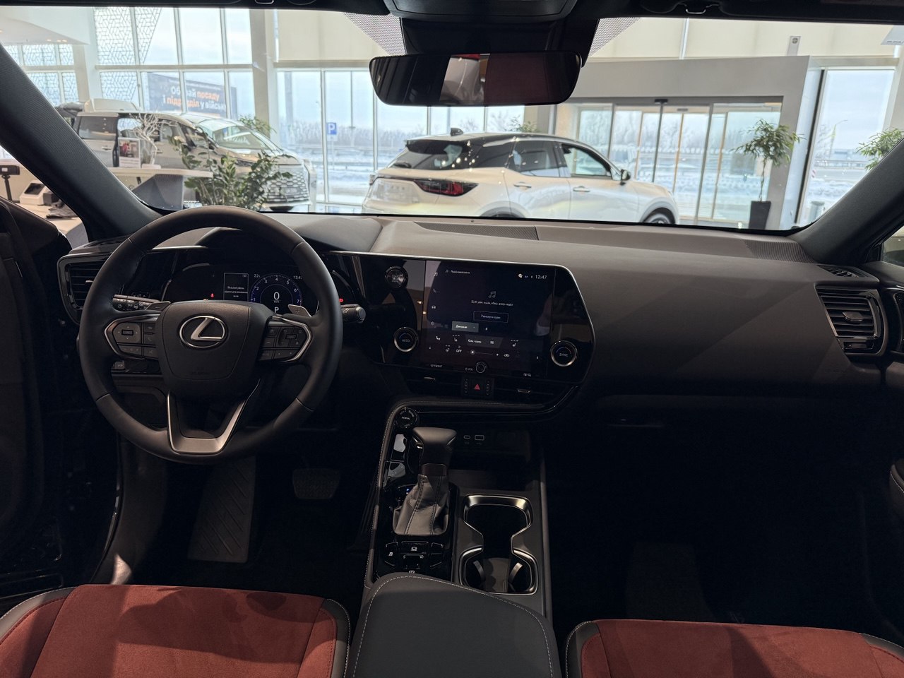 Гранатова тканина з чорними акцентами та штучна шкіра 